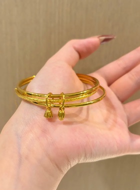 三生三世金包银手镯女送妈妈礼物