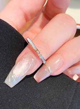 白贝母素圈戒指小众设计高级指环