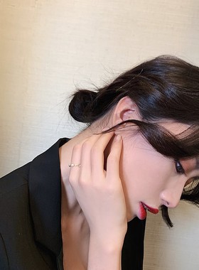 新中式超闪素圈戒指小众设计戒指