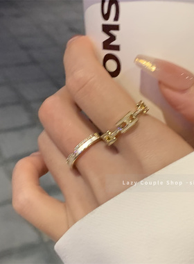 轻奢名媛戒指贝壳字母指环