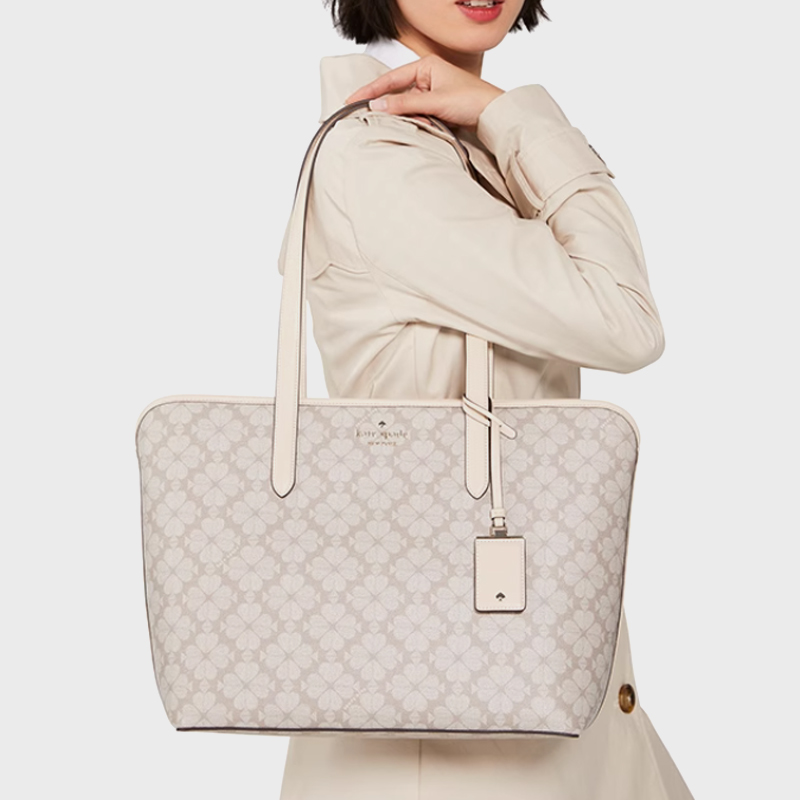 kate spade ks flower女士老花托特包单肩包大容量质感通勤休闲包