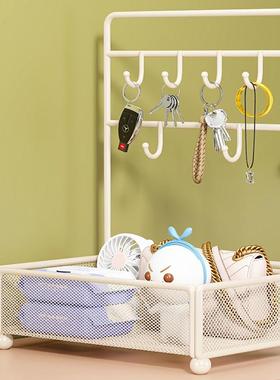 玄关钥匙收纳摆件入户门口装饰盒鞋柜上的置物架桌面挂墙整理神器