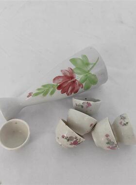 怀旧老物件老式小酒壶陶瓷酒盅温酒壶烧酒壶民俗覆古收藏装饰摆件