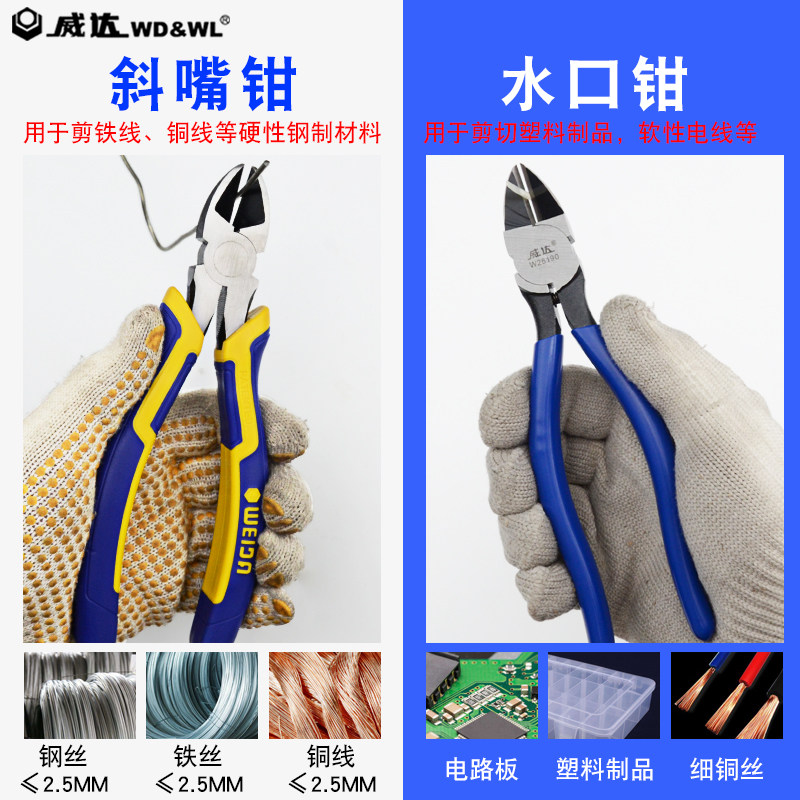 威达工业型水口钳高达模型剪水口剪迷你斜口钳N偏口钳子5寸6寸剪,淘宝优惠券,粉丝福利购,淘宝优惠卷