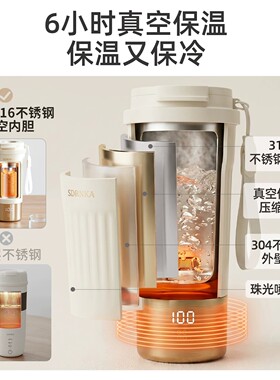真空烧水杯便携电热水杯旅行保温