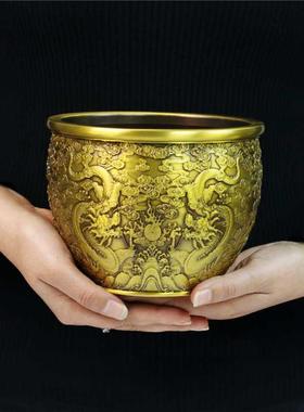 纯铜九龙壁图案聚宝盆电商直供纯铜招财盆创意古典多种款式聚宝盆