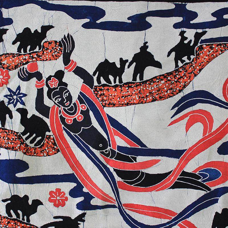 布艺手工蜡染画横款丝路花雨中国特色礼品餐厅酒吧客栈装饰棉布画,淘宝优惠券,粉丝福利购,淘宝优惠卷