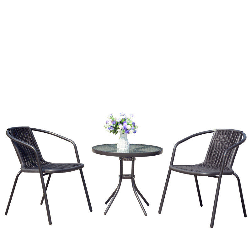 户外桌椅三五件套休闲编藤家具露天庭院铁艺小藤椅阳台室外桌椅伞,淘宝优惠券,粉丝福利购,淘宝优惠卷