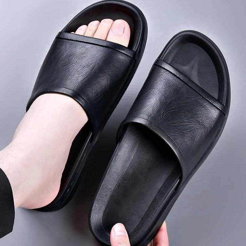 拖鞋男软皮2025新款夏季外穿沙滩鞋防滑软底一字拖时尚室外凉鞋潮,淘宝优惠券,粉丝福利购,淘宝优惠卷