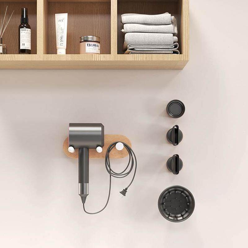 吹风机置物架实木收纳架电吹风筒专用风挂架卫生间原木浴室免打孔,淘宝优惠券,粉丝福利购,淘宝优惠卷