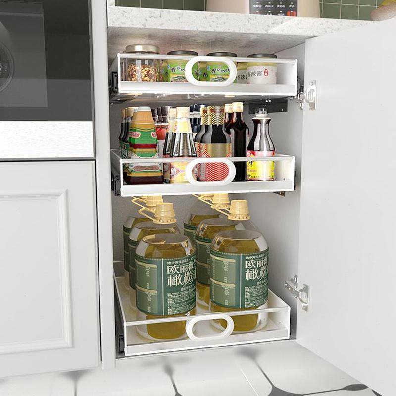 拉篮新款不锈钢滑轨整理侧装塑料分层收纳盒加厨房橱柜抽屉储物,淘宝优惠券,粉丝福利购,淘宝优惠卷