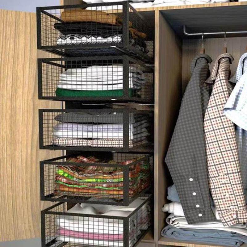 拉篮滑轨定制衣柜网式分层收纳篮抽屉式网格篮免打孔密抽拉收纳筐,淘宝优惠券,粉丝福利购,淘宝优惠卷