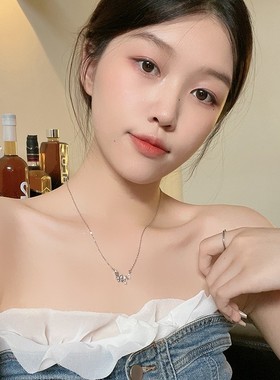 蝴蝶项链女生纯银999轻奢小众高级感足银锁骨链送女友情人节礼物