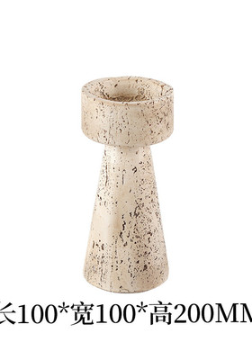 侘寂摆台仿黄洞石三脚托盘摆件样板间书房客厅软装艺术饰品组合风