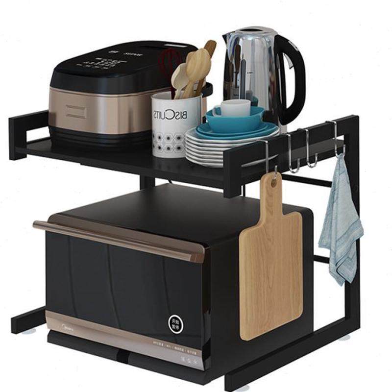 可伸缩厨房置物架微波炉架子烤箱收纳家用双层台面桌面电饭锅橱柜,淘宝优惠券,粉丝福利购,淘宝优惠卷