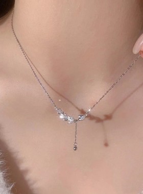 S999纯银穗穗平安麦穗流苏项链女款轻奢小众锁骨链送闺蜜生日礼物