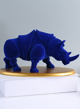 树脂伴手礼家居玄关桌面装饰底座犀牛摆件牛气冲天摆设工艺品