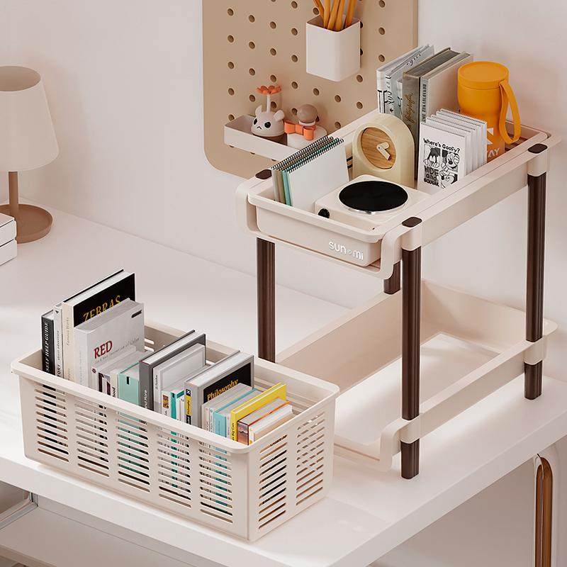 桌下书包置物架学生书架书桌文具杂物抽拉式整理架子可移动小推车,淘宝优惠券,粉丝福利购,淘宝优惠卷