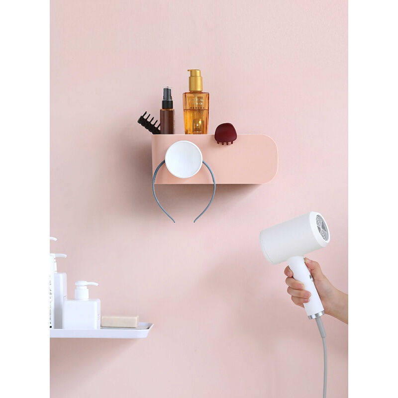 电吹风挂架浴室免打孔吹风机架卫生间厕所壁挂置物收纳架幽静深绿,淘宝优惠券,粉丝福利购,淘宝优惠卷