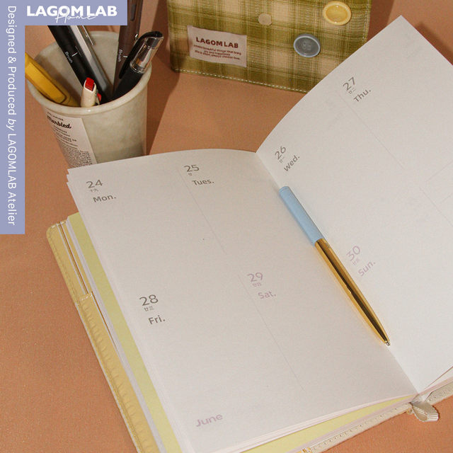 LAGOMLAB original 2024 button plaid cloth monthly plan Lunar weekly record book book clothes gift box