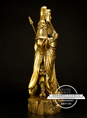 雄狮雕塑 黄铜关公铜像摆件武财神关二爷乔迁开业工艺礼品批发