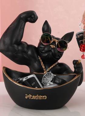 入户玄关钥匙收纳摆件网红麒麟臂劫财开业礼品家居装饰品健身厂家