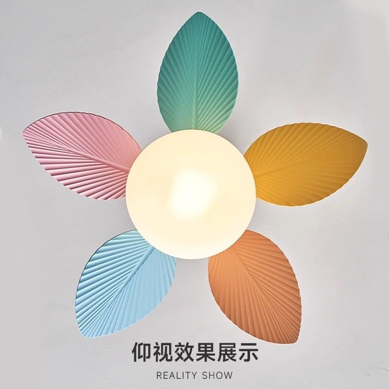 儿童房风扇灯卧室房间灯2025新款彩色护眼一体迷你吊扇灯,淘宝优惠券,粉丝福利购,淘宝优惠卷