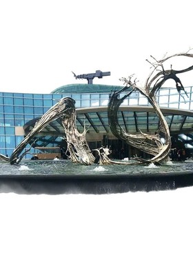 不锈钢异形雕塑定制园林浪花抽象小品水景景观摆件不锈钢雕塑