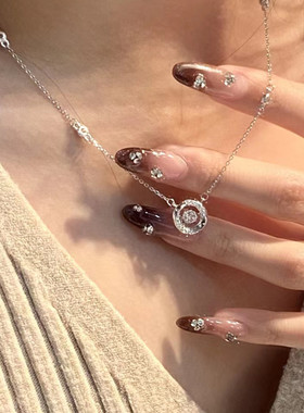 莫比乌斯环999纯银项链女款2025年新款轻奢小众 爆款跳动的心颈链