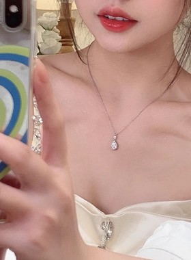 水滴999纯银项链女款轻奢小众2025新款爆款足银吊坠银饰生日礼物