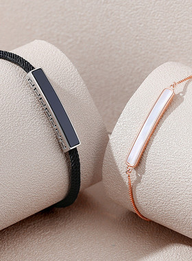 情侣手链一对男女生情侣款纯银编织手绳ins小众设计感送女友礼物