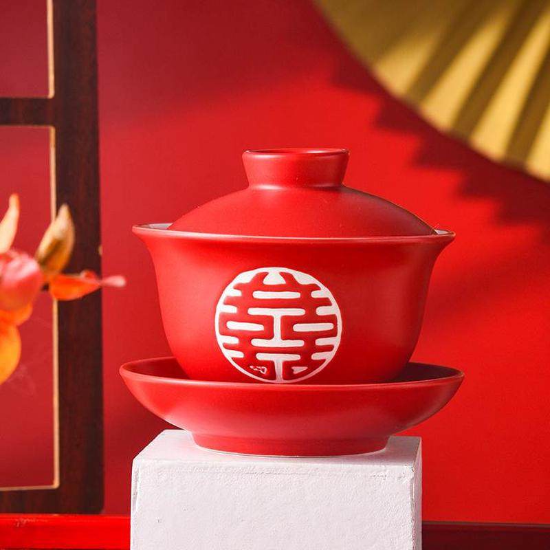 人高档喜碗礼品中式结婚勺新结婚哑光礼盒碗筷宫廷风红色高脚碗装,淘宝优惠券,粉丝福利购,淘宝优惠卷