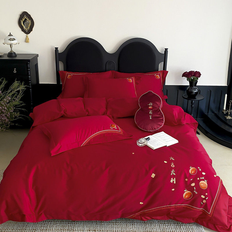 新款高档结婚床上四件套全棉纯棉粉红色被套床单婚嫁婚庆婚房床品,淘宝优惠券,粉丝福利购,淘宝优惠卷
