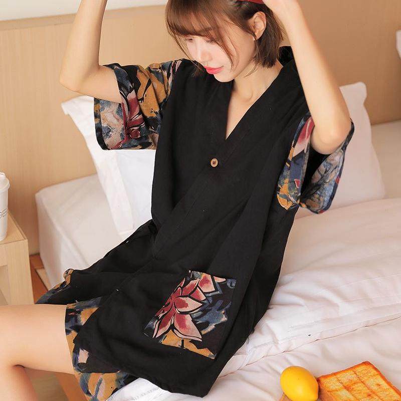 开衫家居睡衣日式汗蒸服女亚麻情侣服浴新款浴衣大码纯棉可爱和服,淘宝优惠券,粉丝福利购,淘宝优惠卷