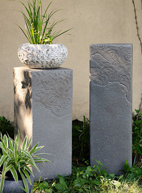 祥云柱展示柱石柱立柱石墩柱子中式户外庭院装饰造景石头花架底座