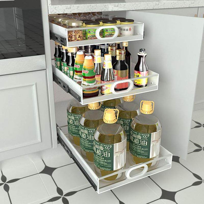 拉篮新款不锈钢滑轨整理侧装塑料分层收纳盒加厨房橱柜抽屉储物,淘宝优惠券,粉丝福利购,淘宝优惠卷