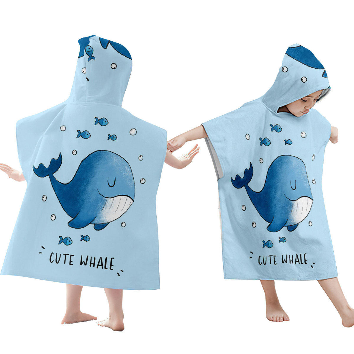 海洋连帽穿戴浴袍沙滩斗篷双面绒换衣毛巾动物卡通儿童连帽浴巾98,淘宝优惠券,粉丝福利购,淘宝优惠卷