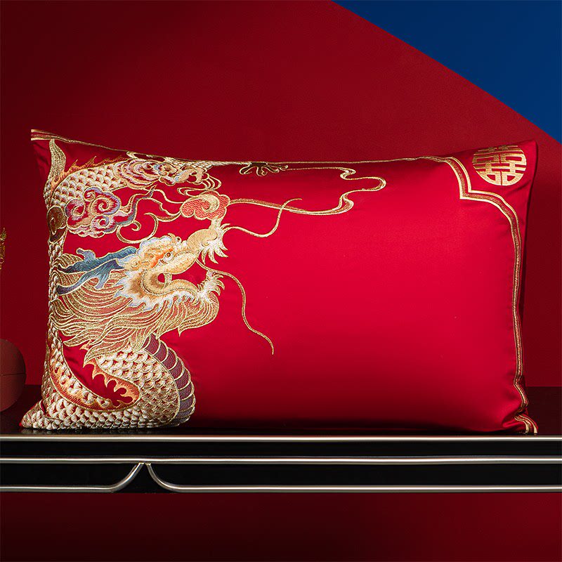 大红喜被婚礼陪嫁长绒棉婚庆四件套高档龙凤刺绣全棉结婚床上用品,淘宝优惠券,粉丝福利购,淘宝优惠卷