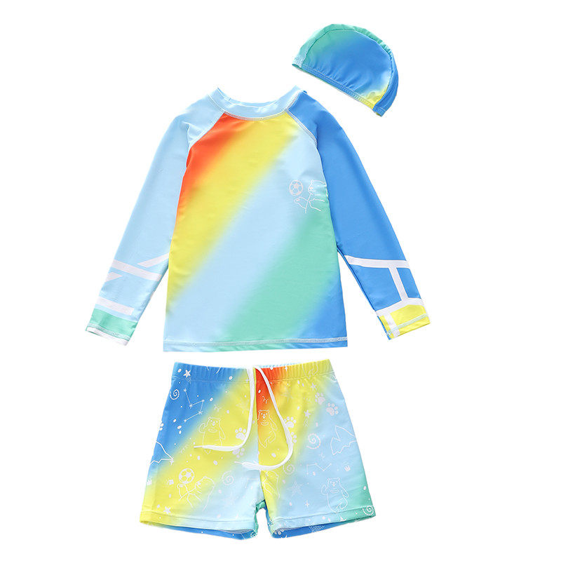 儿童泳衣男男童宝宝平角泳裤泳装套装冲浪男孩分体泳衣沙滩游泳衣,淘宝优惠券,粉丝福利购,淘宝优惠卷