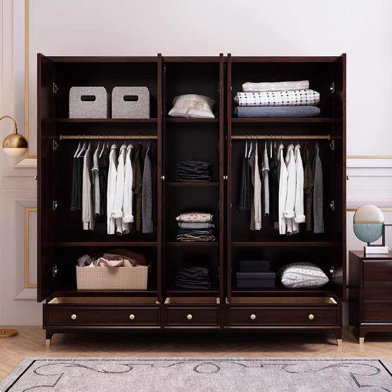 美式轻奢樱桃木实木衣柜四门五门现代简约大衣橱卧室成套组合家具,淘宝优惠券,粉丝福利购,淘宝优惠卷