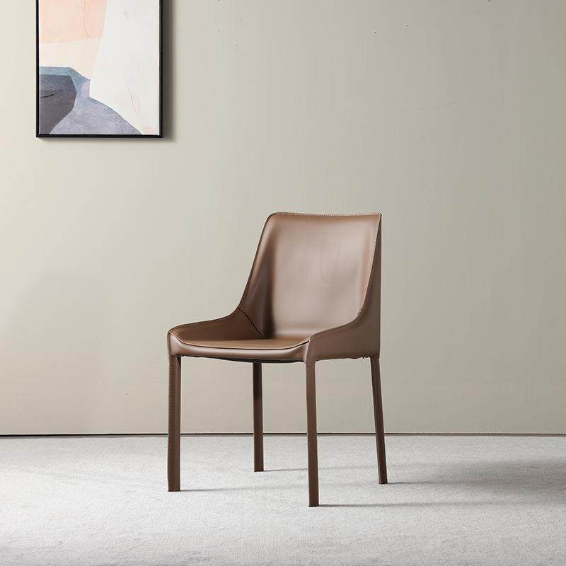 马鞍皮餐椅家用设计师书桌椅意式极简酒店餐厅靠背凳子北欧风,淘宝优惠券,粉丝福利购,淘宝优惠卷