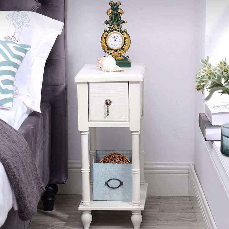 美式复古窄边纯实木床头柜方形柜角几欧式边桌床边柜边几实木,淘宝优惠券,粉丝福利购,淘宝优惠卷