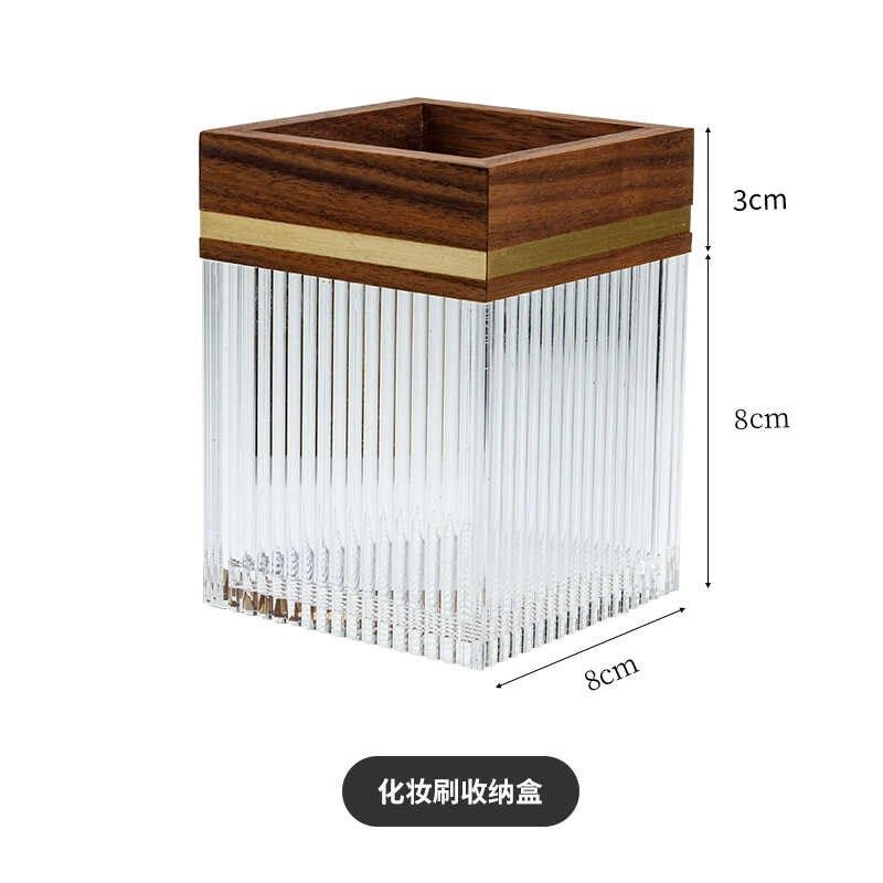 化妆刷收纳盒g防尘高级感梳妆台透明亚克力带盖桌面收纳盒轻奢礼,淘宝优惠券,粉丝福利购,淘宝优惠卷