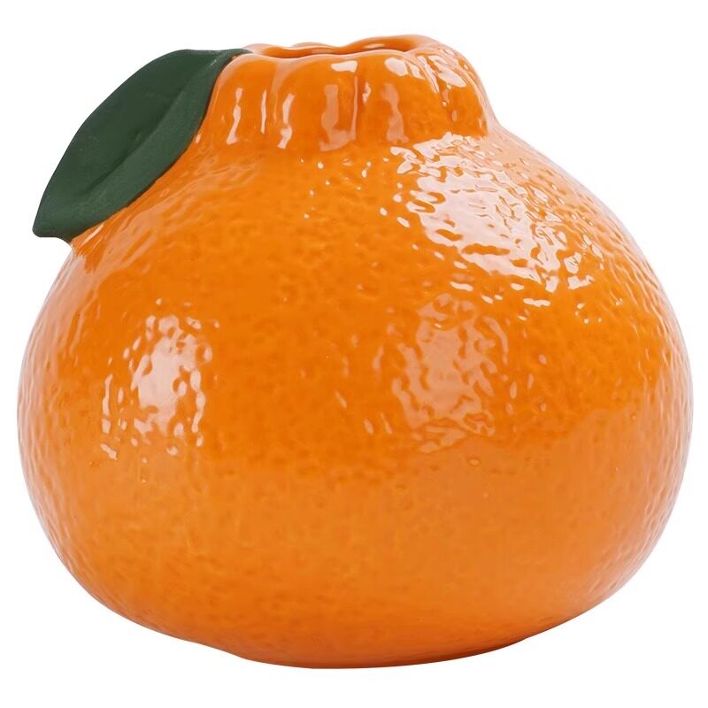 塑料仿真橘子花瓶养水绿箩水培花盆家具桌摆装饰摆件高颜值田园风