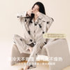 Pure cotton women's pajamas for spring and autumn plus size close-fitting wear