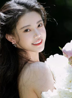 粉色玫瑰花耳环女士小众设计感气质森系耳钉高级轻奢耳坠精致耳饰
