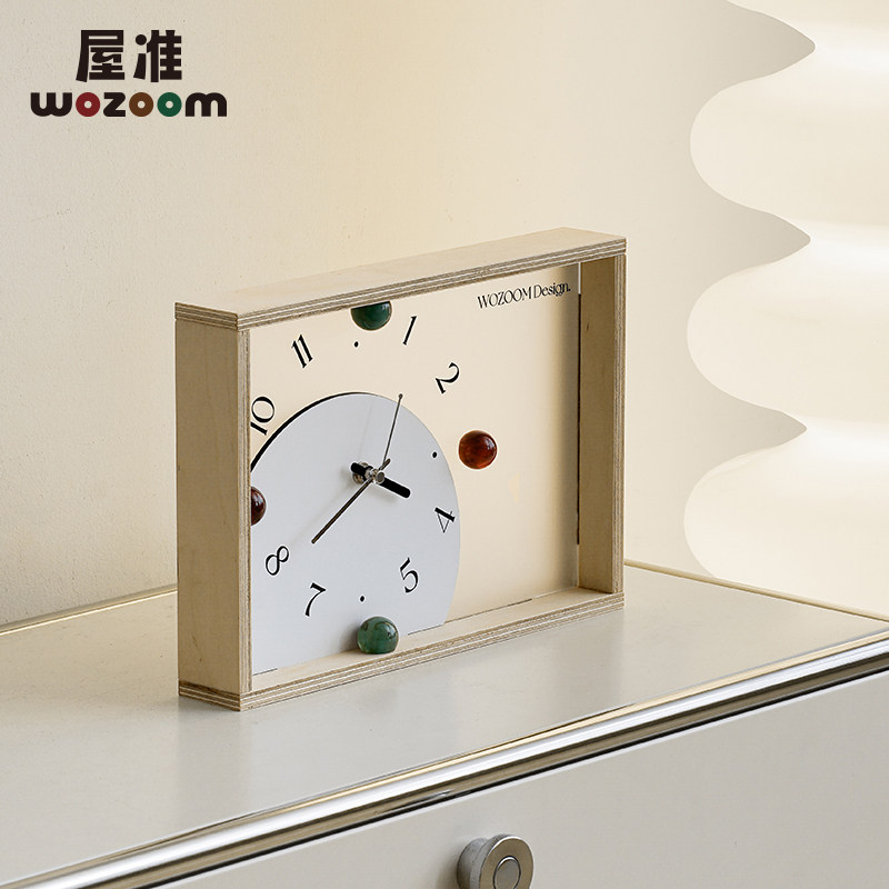 WOZOOM屋准家居创意时钟摆件客厅入户玄关摆放式桌面座钟表装饰品,淘宝优惠券,粉丝福利购,淘宝优惠卷