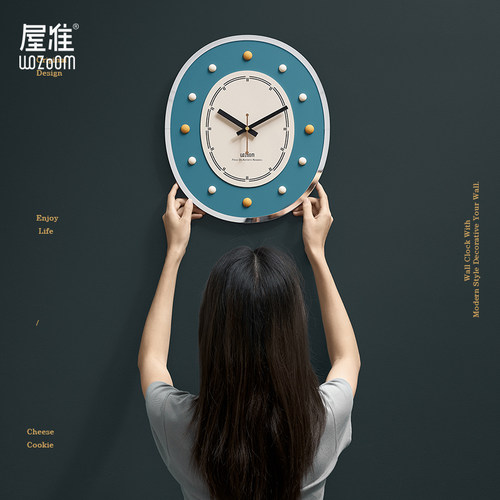 WOZOOM屋准免打孔钟表挂钟客厅2025新款个性创意大气网红简约现代 - 图0