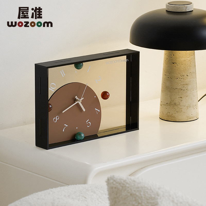 WOZOOM屋准家居创意时钟摆件客厅入户玄关摆放式桌面座钟表装饰品,淘宝优惠券,粉丝福利购,淘宝优惠卷