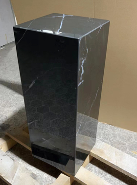 岩板黑白根亮光轻奢底座 雕塑摆C件展台 售楼处酒店艺术品装饰台